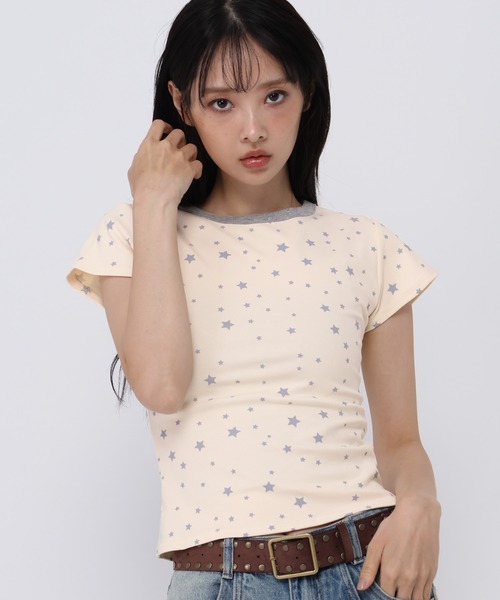 3.3 Field Trip (3.3フィールドトリップ)の「3.3 Field Trip/スターリンガーT(Tシャツ/カットソー・レディース・オフホワイト/ブラック・FREE)」の21枚目の写真