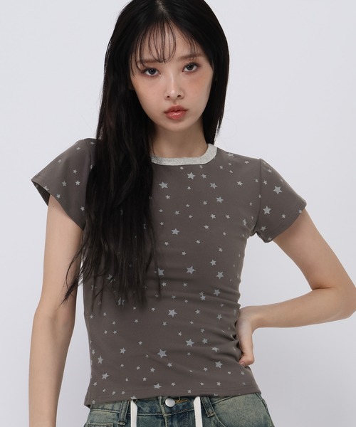 3.3 Field Trip (3.3フィールドトリップ)の「3.3 Field Trip/スターリンガーT(Tシャツ/カットソー・レディース・オフホワイト/ブラック・FREE)」の15枚目の写真