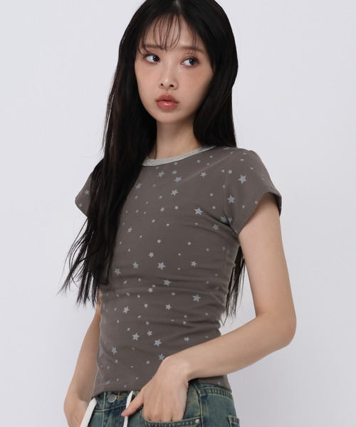 3.3 Field Trip (3.3フィールドトリップ)の「3.3 Field Trip/スターリンガーT(Tシャツ/カットソー・レディース・オフホワイト/ブラック・FREE)」の14枚目の写真