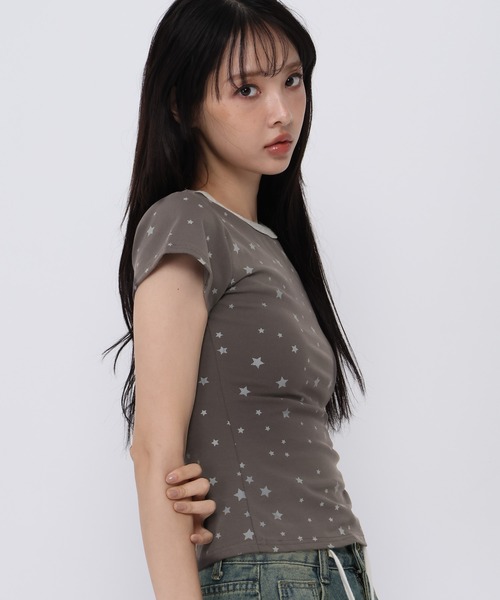 3.3 Field Trip (3.3フィールドトリップ)の「3.3 Field Trip/スターリンガーT(Tシャツ/カットソー・レディース・オフホワイト/ブラック・FREE)」の13枚目の写真