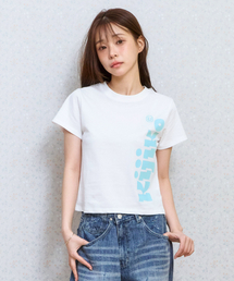 ke406. Kijiko Big Logo Semi-Crop Tee White