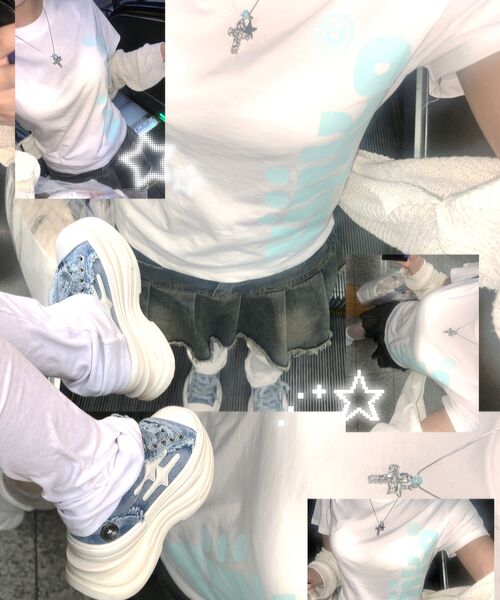 KIJIKO(キジコ)の「ke406. Kijiko Big Logo Semi-Crop Tee White(Tシャツ/カットソー・レディース・ホワイト・FREE)」の8枚目の写真