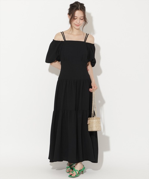 WILLSELECTION(ウィルセレクション)の「2WAYスリーブティアードワンピース(ワンピース・レディース・グリーン/オフホワイト/ブラック・FREE)」の2枚目の写真
