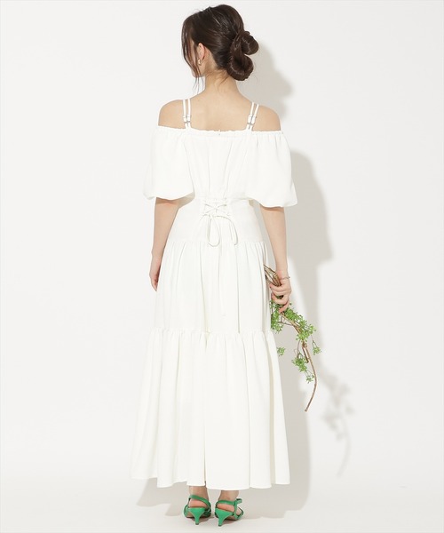 WILLSELECTION(ウィルセレクション)の「2WAYスリーブティアードワンピース(ワンピース・レディース・グリーン/オフホワイト/ブラック・FREE)」の6枚目の写真