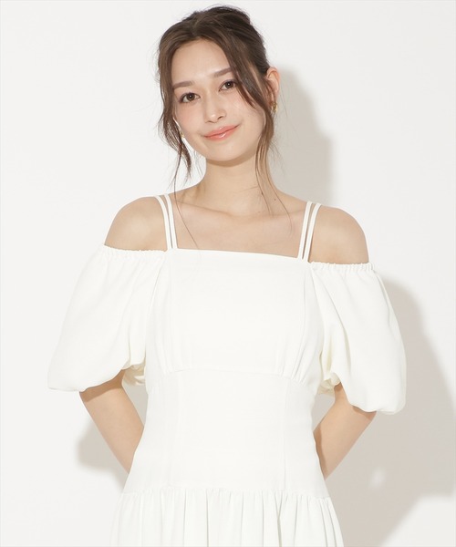 WILLSELECTION(ウィルセレクション)の「2WAYスリーブティアードワンピース(ワンピース・レディース・グリーン/オフホワイト/ブラック・FREE)」の7枚目の写真