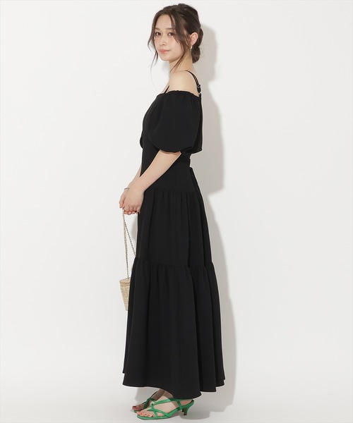WILLSELECTION(ウィルセレクション)の「2WAYスリーブティアードワンピース(ワンピース・レディース・グリーン/オフホワイト/ブラック・FREE)」の12枚目の写真