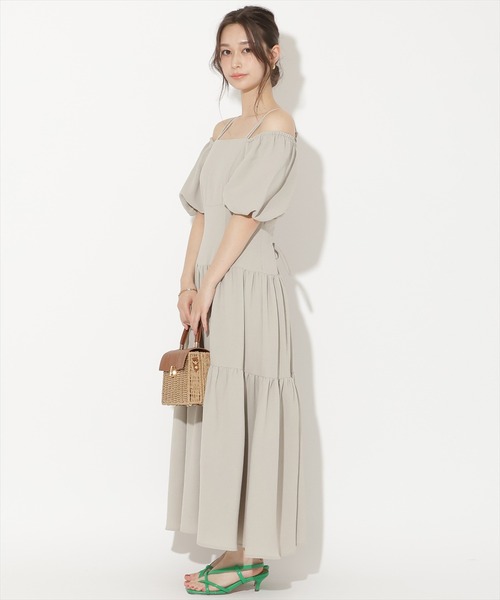 WILLSELECTION(ウィルセレクション)の「2WAYスリーブティアードワンピース(ワンピース・レディース・グリーン/オフホワイト/ブラック・FREE)」の16枚目の写真