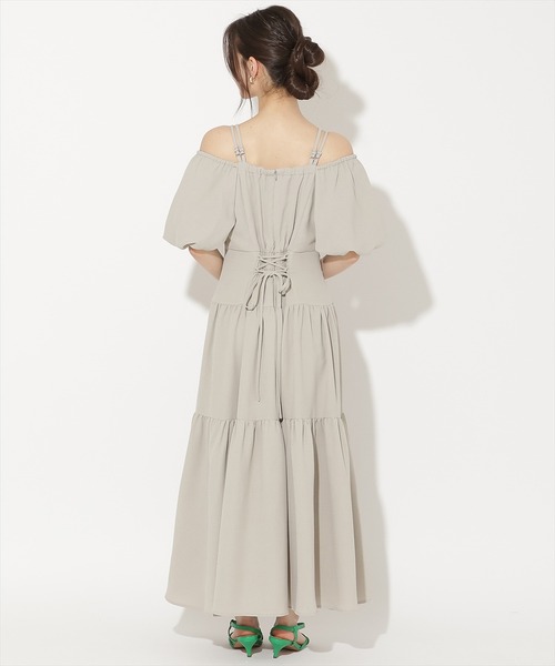 WILLSELECTION(ウィルセレクション)の「2WAYスリーブティアードワンピース(ワンピース・レディース・グリーン/オフホワイト/ブラック・FREE)」の17枚目の写真