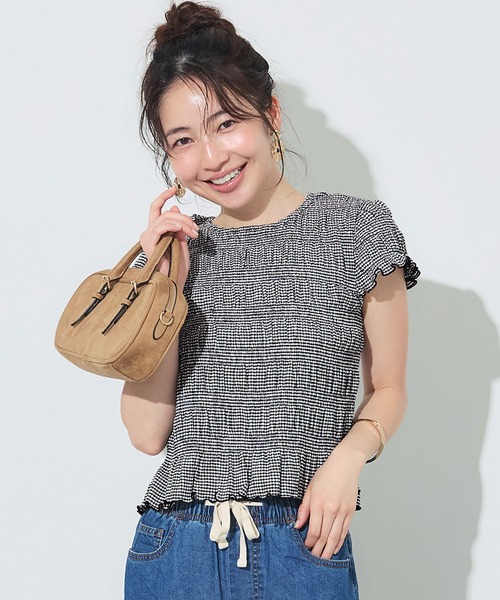 aiiESTNATION/シャーリング半袖トップス【新品未使用】 シャーリング半袖トップス（Tシャツ/カットソー）｜coca（coca）（コカ