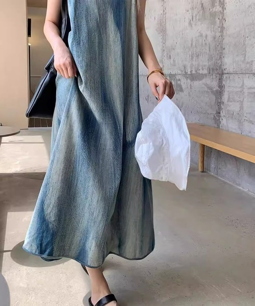 shyam inspiration(シャムインスピレーション)の「ニュアンス柄キャミワンピース(ワンピース・レディース・ブルー・M/L)」の10枚目の写真