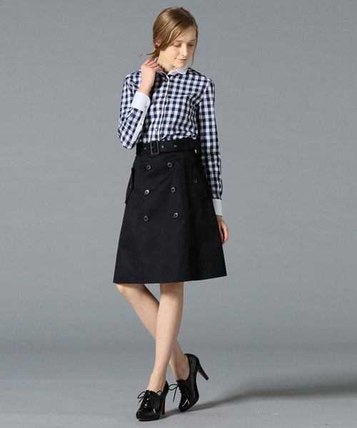 LOVELESS（ラブレス）の「【LOVELESS】WOMENS ラージギンガムラウンドクレリックシャツ（シャツ/ブラウス・レディース・ブルー・36/34）」の2枚目の写真