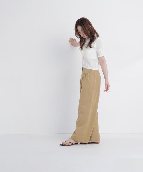 NATURAL BEAUTY BASIC(ナチュラルビューティーベーシック)の「ポロ襟メッシュカーディガン(カーディガン/ボレロ・レディース・ブルー系その他/オフホワイト/ブラック・フリ-)」の10枚目の写真