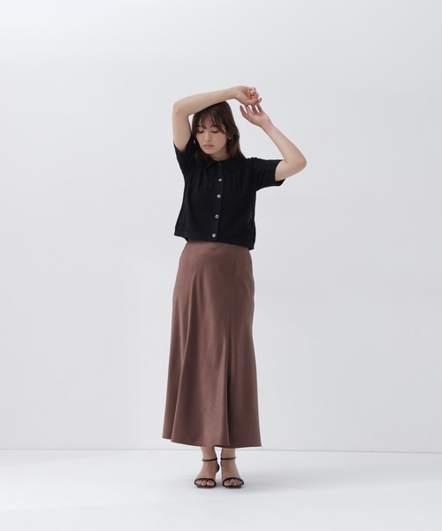 NATURAL BEAUTY BASIC(ナチュラルビューティーベーシック)の「ポロ襟メッシュカーディガン(カーディガン/ボレロ・レディース・ブルー系その他/オフホワイト/ブラック・フリ-)」の17枚目の写真