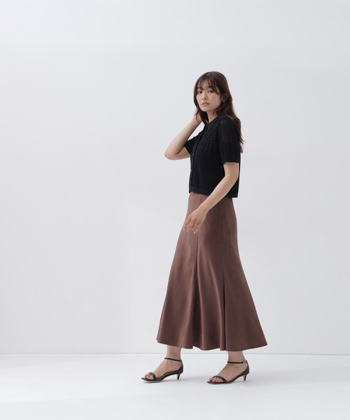 NATURAL BEAUTY BASIC(ナチュラルビューティーベーシック)の「ポロ襟メッシュカーディガン(カーディガン/ボレロ・レディース・ブルー系その他/オフホワイト/ブラック・フリ-)」の21枚目の写真