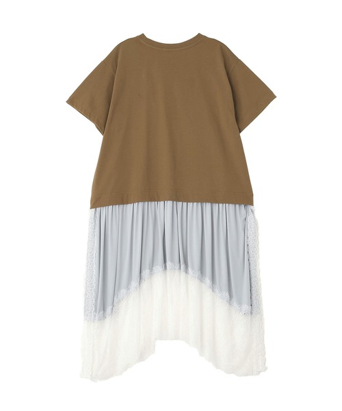 Green Parks(グリーンパークス)の「■WITH KURUMI.N レースレイヤードTEE(Tシャツ/カットソー・レディース・ブラック/ブラウン・FREE)」の6枚目の写真