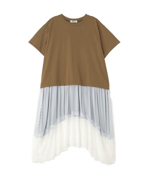 Green Parks(グリーンパークス)の「■WITH KURUMI.N レースレイヤードTEE(Tシャツ/カットソー・レディース・ブラック/ブラウン・FREE)」の15枚目の写真
