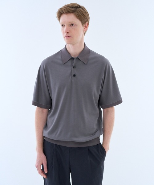 ESTNATION(エストネーション)の「GOOD PEOPLE GOOD STITCHING GOOD PRODUCT for ESTNATION / ショートスリーブ ポロニット(ポロシャツ・メンズ・グレー/ブラック・LARGE/MEDIUM)」の10枚目の写真