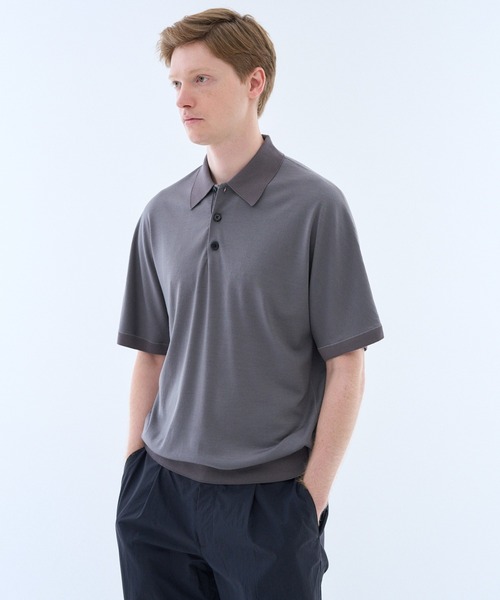 ESTNATION(エストネーション)の「GOOD PEOPLE GOOD STITCHING GOOD PRODUCT for ESTNATION / ショートスリーブ ポロニット(ポロシャツ・メンズ・グレー/ブラック・LARGE/MEDIUM)」の11枚目の写真