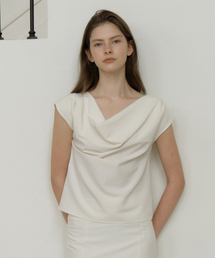 GIR DRAPE HALF BLOUSE IVORY