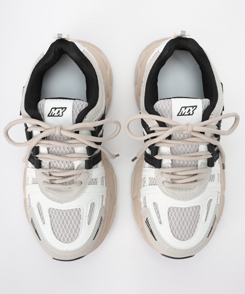 Lace Ladies(レースレディース)の「バイカラー ライン メッシュ 厚底 ダッド スニーカー(スニーカー・レディース・アイボリー/ブラック・22.5cm/23cm/24cm/23.5cm/25cm/24.5cm)」の20枚目の写真