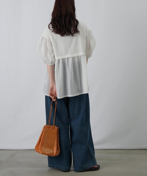 LUCA/LADY LUCK LUCA(ルカ/レディラックルカ)の「LC/LLL タックパフスリーブボリュームプルオーバー(Tシャツ/カットソー・レディース・チャコールグレー/ホワイト・FREE)」の13枚目の写真