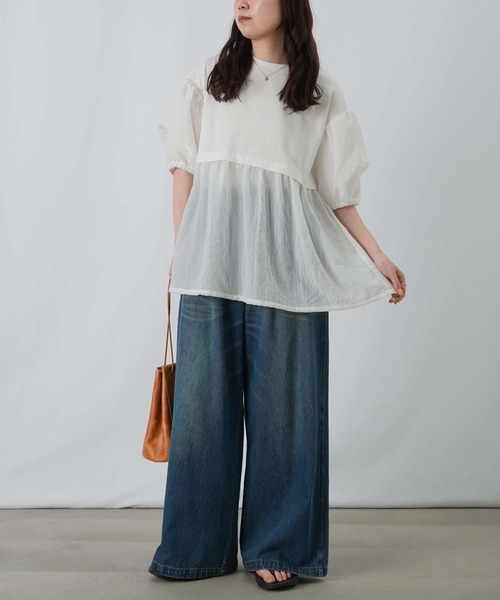 LUCA/LADY LUCK LUCA(ルカ/レディラックルカ)の「LC/LLL タックパフスリーブボリュームプルオーバー(Tシャツ/カットソー・レディース・チャコールグレー/ホワイト・FREE)」の15枚目の写真