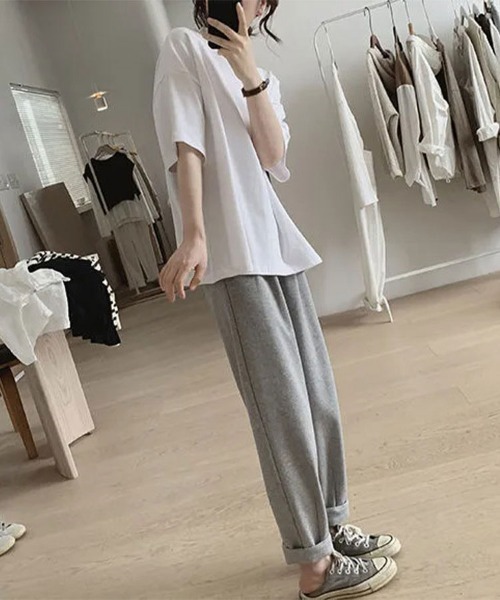 Flugge(フラッジー)の「クルーネックTシャツ(Tシャツ/カットソー・レディース・ホワイト/ネイビー・MEDIUM/LARGE)」の3枚目の写真