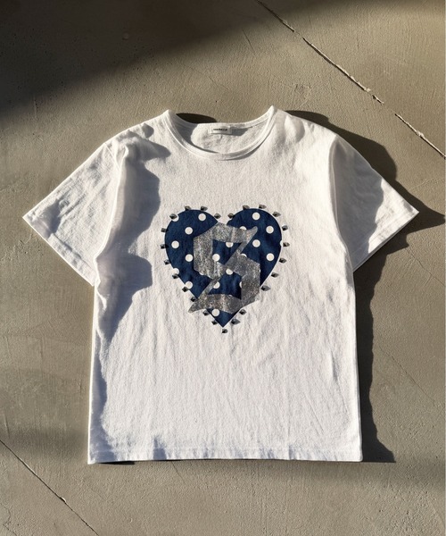 sedacle(セダクル)の「アソートハートスタッズTEE(Tシャツ/カットソー・レディース・ミント/カーキ/レッド/ネイビー/レオパード/ピンク・LARGE/MEDIUM/SMALL)」の8枚目の写真