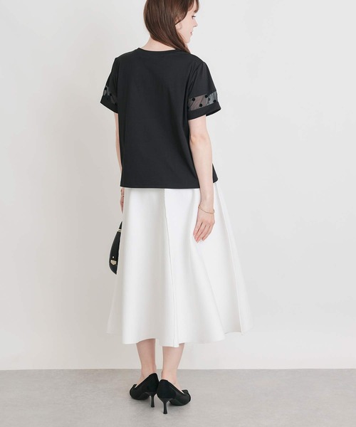 PICCIN PERLA(ピッチンペルラ)の「フロッキードットオーガンジーフリルプルオーバー(Tシャツ/カットソー・レディース・ブラック/オフホワイト・M)」の16枚目の写真