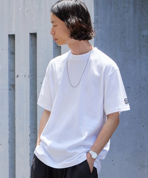 ROOPTOKYO(ループトウキョウ)の「オリジナルチームロゴ袖ワッペンTシャツ 半袖 クルーネック ハイグレードコットン 5.6oz 丸胴 シンプル ミドル丈 クロップド丈 短丈 メンズ レディース ユニセックス 秋 秋服 2026年秋冬(Tシャツ/カットソー・メンズ・ホワイト/ブラック/チャコール/ブルー/ライトピンク・S/M/L/XL)」の11枚目の写真