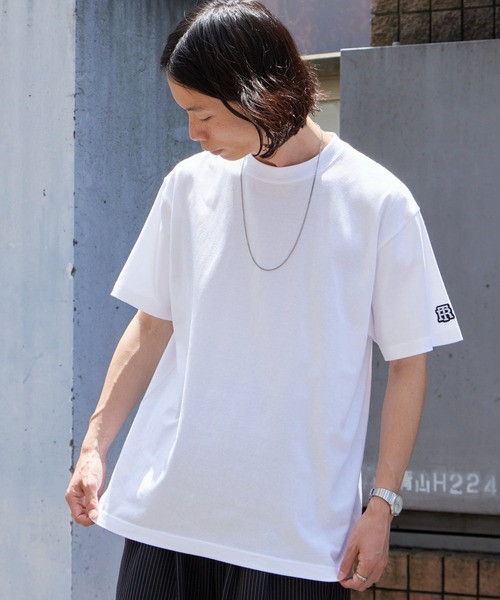 ROOPTOKYO(ループトウキョウ)の「オリジナルチームロゴ袖ワッペンTシャツ 半袖 クルーネック ハイグレードコットン 5.6oz 丸胴 シンプル ミドル丈 クロップド丈 短丈 メンズ レディース ユニセックス 秋 秋服 2026年秋冬(Tシャツ/カットソー・メンズ・ホワイト/ブラック/チャコール/ブルー/ライトピンク・S/M/L/XL)」の16枚目の写真