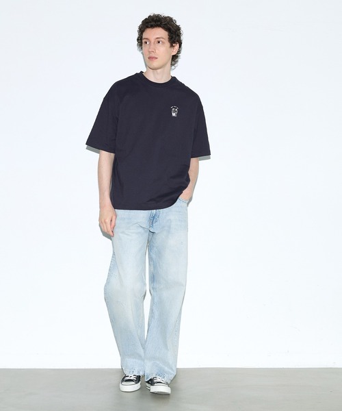 coca(coca)(コカ)の「ベアワンポイント胸刺繍半袖Tシャツ(Tシャツ/カットソー・メンズ・ネイビー/ホワイト・L/XL/M)」の9枚目の写真