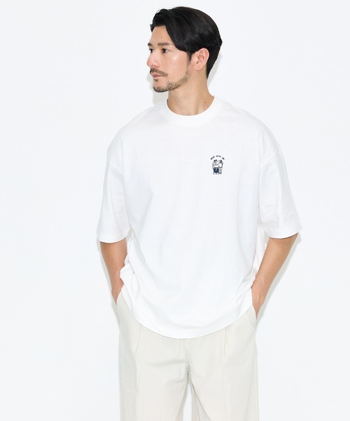 coca(coca)(コカ)の「ベアワンポイント胸刺繍半袖Tシャツ(Tシャツ/カットソー・メンズ・ネイビー/ホワイト・L/XL/M)」の5枚目の写真