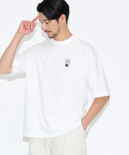 coca(coca)(コカ)の「ベアワンポイント胸刺繍半袖Tシャツ(Tシャツ/カットソー・メンズ・ネイビー/ホワイト・L/XL/M)」の7枚目の写真