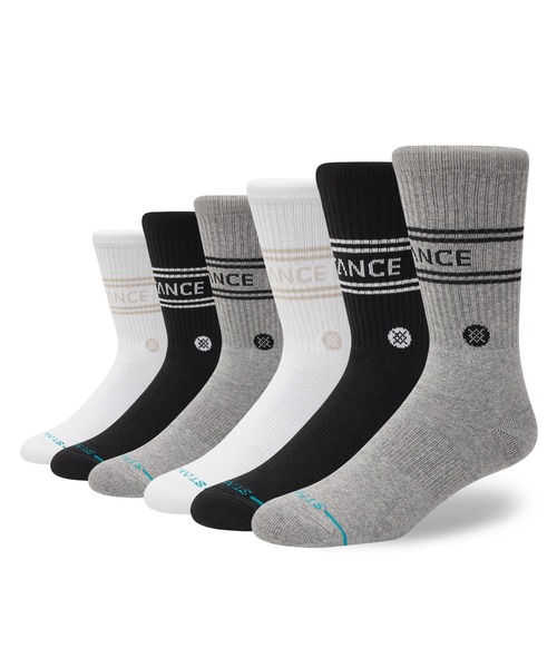 STANCE/スタンス】ラインクルーソックス 6足セット ギフトに最適