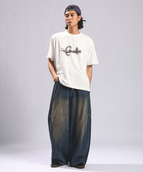 RAGEBLUE(レイジブルー)の「COMPACT SPRAY PRINT TSHIRTS/コンパクトスプレープリントTシャツ(Tシャツ/カットソー・メンズ・ホワイト/ブラック/ブラウン・MEDIUM/LARGE)」の4枚目の写真