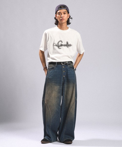 RAGEBLUE(レイジブルー)の「COMPACT SPRAY PRINT TSHIRTS/コンパクトスプレープリントTシャツ(Tシャツ/カットソー・メンズ・ホワイト/ブラック/ブラウン・MEDIUM/LARGE)」の6枚目の写真