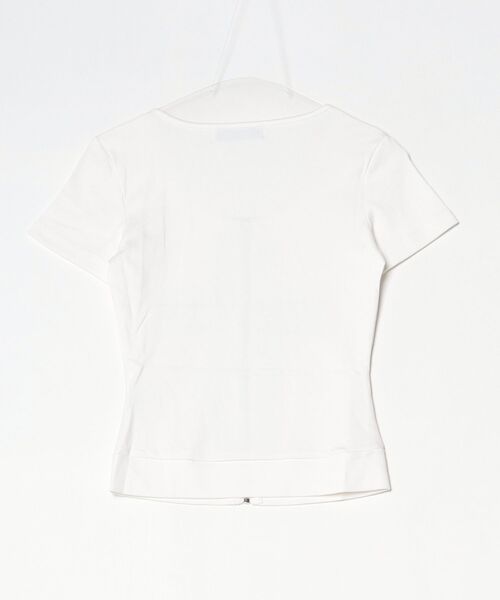 .KOM(ドットコム)の「A'GEM/9 × .kom 『.KOM/ドットケーオーエム』 クロススタッズジップ半袖Tシャツ(Tシャツ/カットソー・レディース・ブラック/ホワイト・FREE)」の5枚目の写真