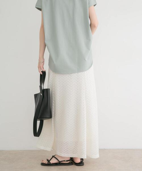 ITEMS URBANRESEARCH(アイテムズ アーバンリサーチ)の「カットレースフレアスカート(スカート・レディース・オフホワイト/ブラック・FREE)」の6枚目の写真