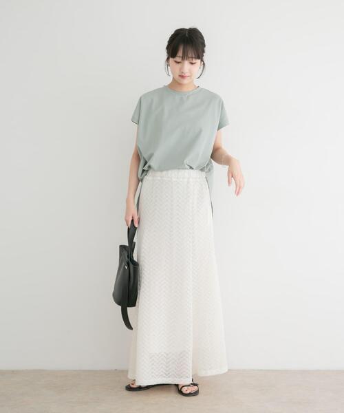 ITEMS URBANRESEARCH(アイテムズ アーバンリサーチ)の「カットレースフレアスカート(スカート・レディース・オフホワイト/ブラック・FREE)」の8枚目の写真