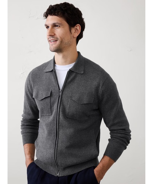 BANANA REPUBLIC FACTORY STORE(バナナリパブリック ファクトリーストア)の「BANANA REPUBLIC FACTORY STORE チェストポケットジップセータージャケット(ニット/セーター・メンズ・その他/キャメル・S/M/L/XL)」の2枚目の写真