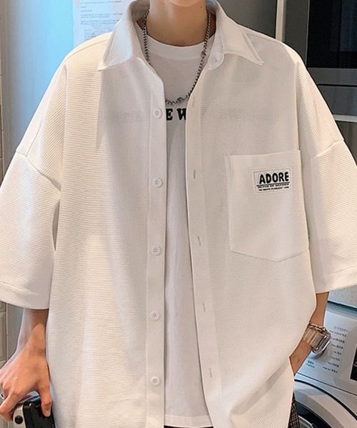 KELVIN(ケルヴァン)の「Ripple Open Shirt リップルオープンシャツ(シャツ/ブラウス・メンズ・ホワイト/ブラック・LARGE/MEDIUM)」の10枚目の写真
