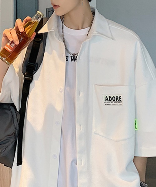 KELVIN(ケルヴァン)の「Ripple Open Shirt リップルオープンシャツ(シャツ/ブラウス・メンズ・ホワイト/ブラック・LARGE/MEDIUM)」の11枚目の写真