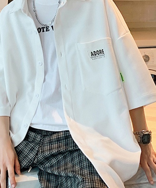 KELVIN(ケルヴァン)の「Ripple Open Shirt リップルオープンシャツ(シャツ/ブラウス・メンズ・ホワイト/ブラック・LARGE/MEDIUM)」の12枚目の写真