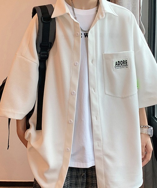 KELVIN(ケルヴァン)の「Ripple Open Shirt リップルオープンシャツ(シャツ/ブラウス・メンズ・ホワイト/ブラック・LARGE/MEDIUM)」の5枚目の写真