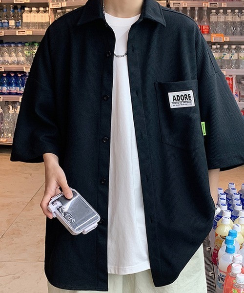 KELVIN(ケルヴァン)の「Ripple Open Shirt リップルオープンシャツ(シャツ/ブラウス・メンズ・ホワイト/ブラック・LARGE/MEDIUM)」の7枚目の写真