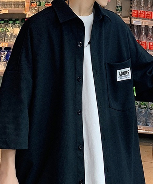 KELVIN(ケルヴァン)の「Ripple Open Shirt リップルオープンシャツ(シャツ/ブラウス・メンズ・ホワイト/ブラック・LARGE/MEDIUM)」の3枚目の写真