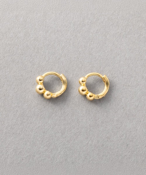 Cream dot.(クリームドット)の「【金属アレルギー対応】極小5.5mm!メタルスフィアのキャッチレスフープピアス(ピアス(両耳用)・レディース・ピンクゴールド/シルバー/ゴールド・ONE SIZE)」の13枚目の写真