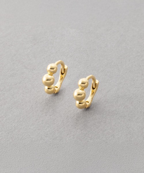 Cream dot.(クリームドット)の「【金属アレルギー対応】極小5.5mm!メタルスフィアのキャッチレスフープピアス(ピアス(両耳用)・レディース・ピンクゴールド/シルバー/ゴールド・ONE SIZE)」の9枚目の写真