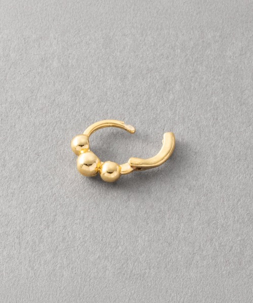 Cream dot.(クリームドット)の「【金属アレルギー対応】極小5.5mm!メタルスフィアのキャッチレスフープピアス(ピアス(両耳用)・レディース・ピンクゴールド/シルバー/ゴールド・ONE SIZE)」の12枚目の写真
